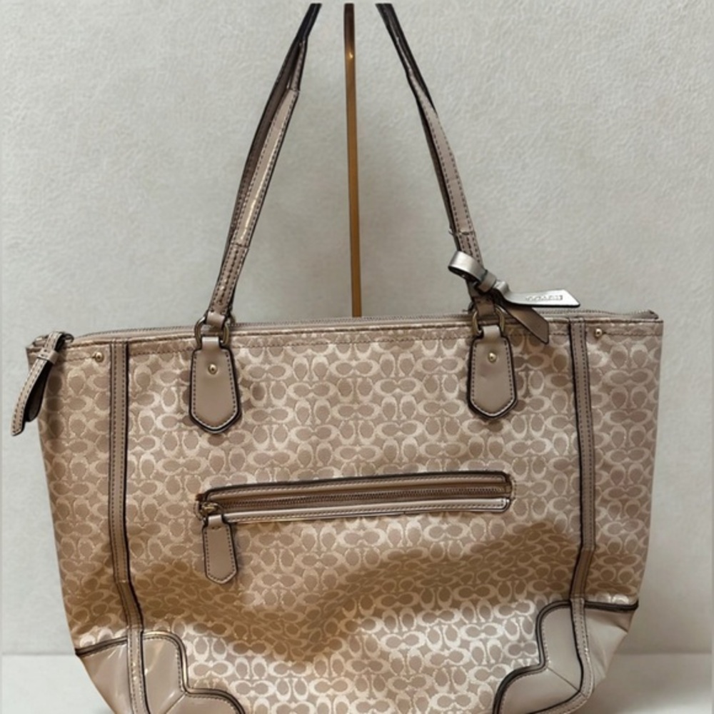 Coach Poppy Tote Bag in Signature Metallic
